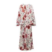 Bloemen Ease Linnen Midi Jurk Dorothee Schumacher , Multicolor , Dames