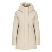 Beige Parka met synthetische bont capuchon Woolrich , Beige , Dames