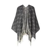 Monogram Logo Poncho Stijl Liu Jo , Gray , Dames