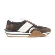 Leren Sneakers in Ebony Ivory Tom Ford , Multicolor , Heren