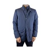 Navy Blauwe Technische Jas Omkeerbaar Herno , Blue , Heren