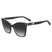 Zwarte Acetaat Dames Zonnebril Love Moschino , Black , Dames