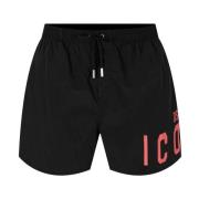 Zwarte Icon Logo Zwemshorts Dsquared2 , Black , Heren