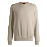 Relaxed Sweatshirt Crewneck van French Terry Hugo Boss , Beige , Heren