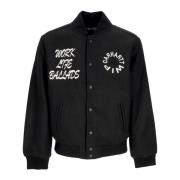 Zwarte Varsity Bomber Jas Stof Carhartt Wip , Black , Heren