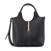 Leren handtas met metalen detail Tod's , Black , Dames