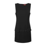 Zwarte Mini Jurk in Viscose Mix Staud , Black , Dames