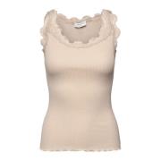 Vrouwelijke Kant Top Zilveren Voering Rosemunde , Beige , Dames