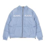 Omkeerbare Retro Puffer Jas Lichtblauw/Bruin Karl Kani , Blue , Dames