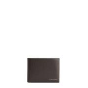 Leren Bifold Portemonnee met Muntvak Calvin Klein , Brown , Heren