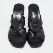 Pre-owned Leather sandals Christian Louboutin Pre-owned , Black , Dame...