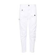 Slim Fit Katoenen Stretch Broek Dsquared2 , White , Heren