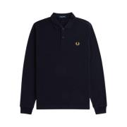 Lange Mouw Tennis Polo Shirt Fred Perry , Blue , Heren