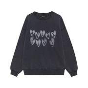 Oversized Sweatshirt met Hartprint Anine Bing , Blue , Dames