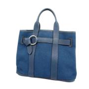 Pre-owned Canvas handbags Hermès Vintage , Blue , Dames