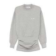 Ribgebreide Manchetten Crew Neck Jurk The Attico , Gray , Dames