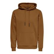 Klassieke hoodie met trekkoord capuchon Only & Sons , Brown , Heren