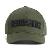 Geborduurd Logo Groene Hoeden Gesp Sluiting Dsquared2 , Green , Heren