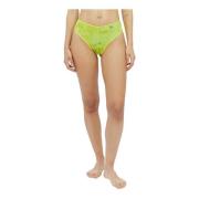 Flocked Mesh High Waist Briefs Diesel , Green , Dames