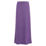 Kasjmier Zijden Rok Visgraatpatroon Liviana Conti , Purple , Dames