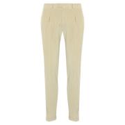 Beige Fluwelen Broek Slim Fit Briglia , Beige , Heren