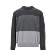 Adelaar Motief Wollen Trui Emporio Armani , Gray , Heren