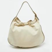 Pre-owned Leather handbags Gucci Vintage , Beige , Dames