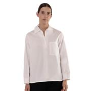 Witte Oversized Poplin Shirt met Pofmouwen Chie Mihara , White , Dames