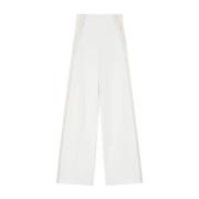 Witte Wijde Pijp Flared Broek Pinko , White , Dames