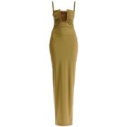 Mouwloze Maxi Lycra U-hals Jurk Christopher Esber , Green , Dames