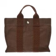 Pre-owned Canvas handbags Hermès Vintage , Brown , Dames