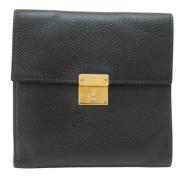 Pre-owned Leather wallets Hermès Vintage , Black , Dames