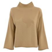 Merino Wol Jacquard Trui Liviana Conti , Brown , Dames