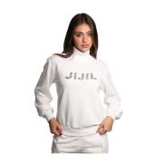 Hoognek Sweater met Swarovski Logo Jijil , White , Dames