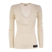 Boter Jersey Top Mk16S47E2 C14 Elisabetta Franchi , Beige , Dames