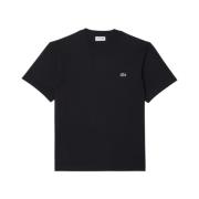 Casual Tee Shirt in Diverse Kleuren Lacoste , Black , Heren