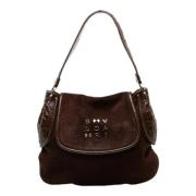 Pre-owned Suede shoulder-bags Bvlgari Vintage , Brown , Dames