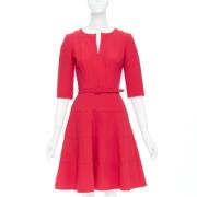 Pre-owned Wool dresses Oscar De La Renta Pre-owned , Red , Dames