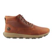 Oranje Volnerf Leren Schoenen Timberland , Brown , Heren