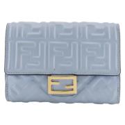 Pre-owned Leather wallets Fendi Vintage , Blue , Dames