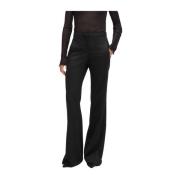 Wijde Twill Wollen Broek Hugo Boss , Black , Dames