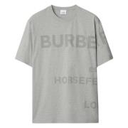 Horseferry Oversize T-Shirt Grijs Burberry , Gray , Heren