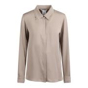 Norel Shirt met Dubbele Kraag Max Mara , Beige , Dames