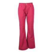 Katoen Denim Jeans Amish , Pink , Dames