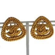 Pre-owned Metal earrings Chanel Vintage , Yellow , Dames