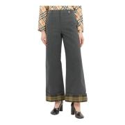 Geruite Manchet Broek Burberry , Gray , Dames