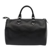 Pre-owned Leather handbags Louis Vuitton Vintage , Black , Dames