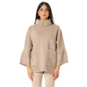 Hooded Gebreide Trui - Hazelnoot Kleur D.Exterior , Gray , Dames