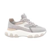 Grijze Suède Sneakers met Chunky Zool Hogan , Gray , Dames