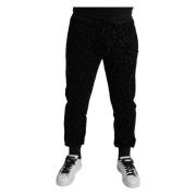 Elegante Luipaard Joggers voor Mannen Dolce & Gabbana , Black , Heren